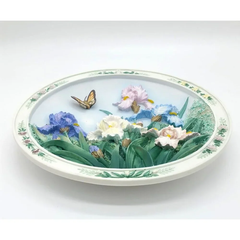Lena Liu's 3D Plate The Iris Garden Bradford Exchange Limited Edition Wall Decor